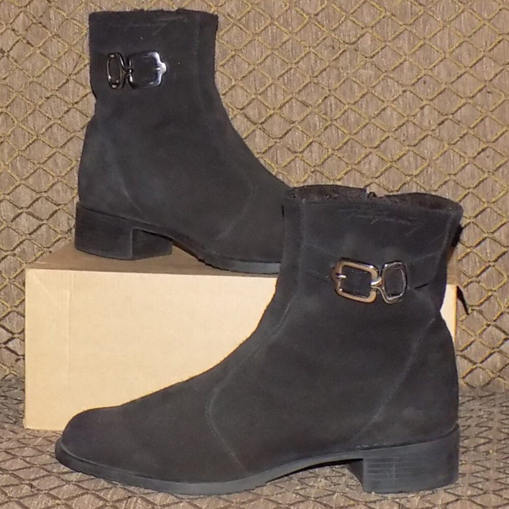 Pertti Palmroth suede, shearling lined boot made in Finland US 7